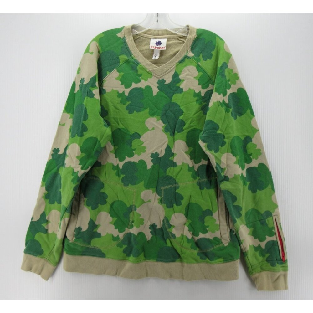 Kidrobot Sweatshirt Large Pullover Abstract Camo Streetwear Cotton *